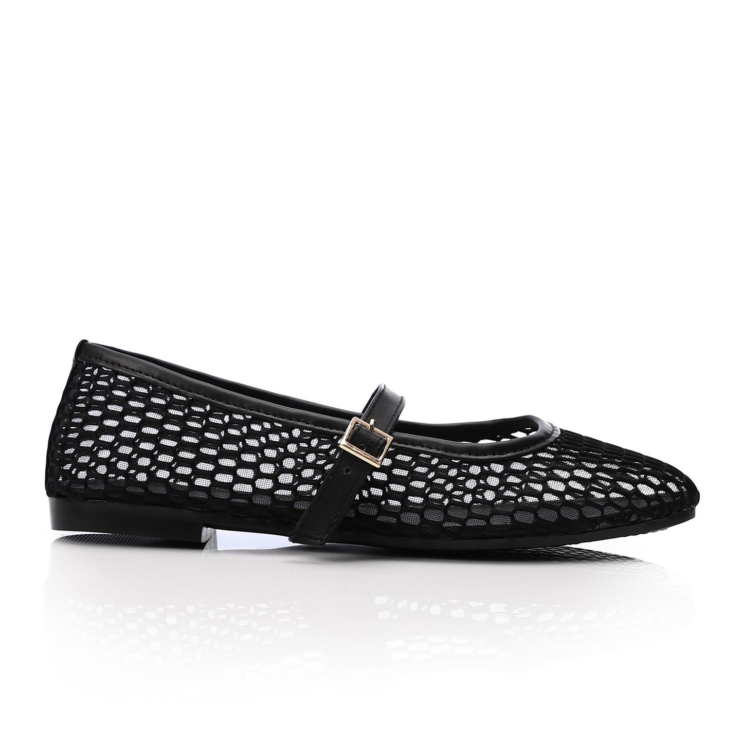 Mesh Mary Jane Flats - Black