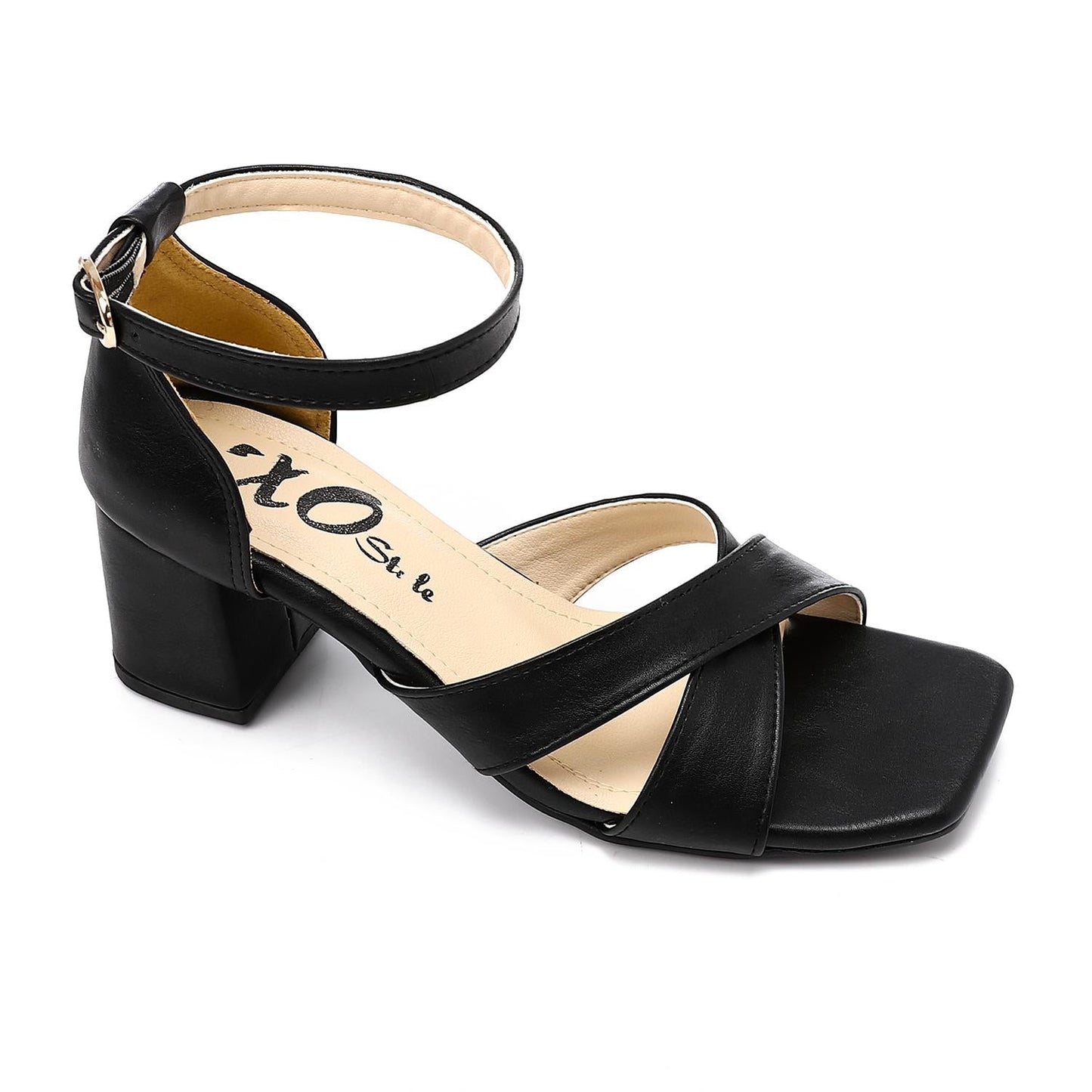 Faux Leather Cross Thong Sandal