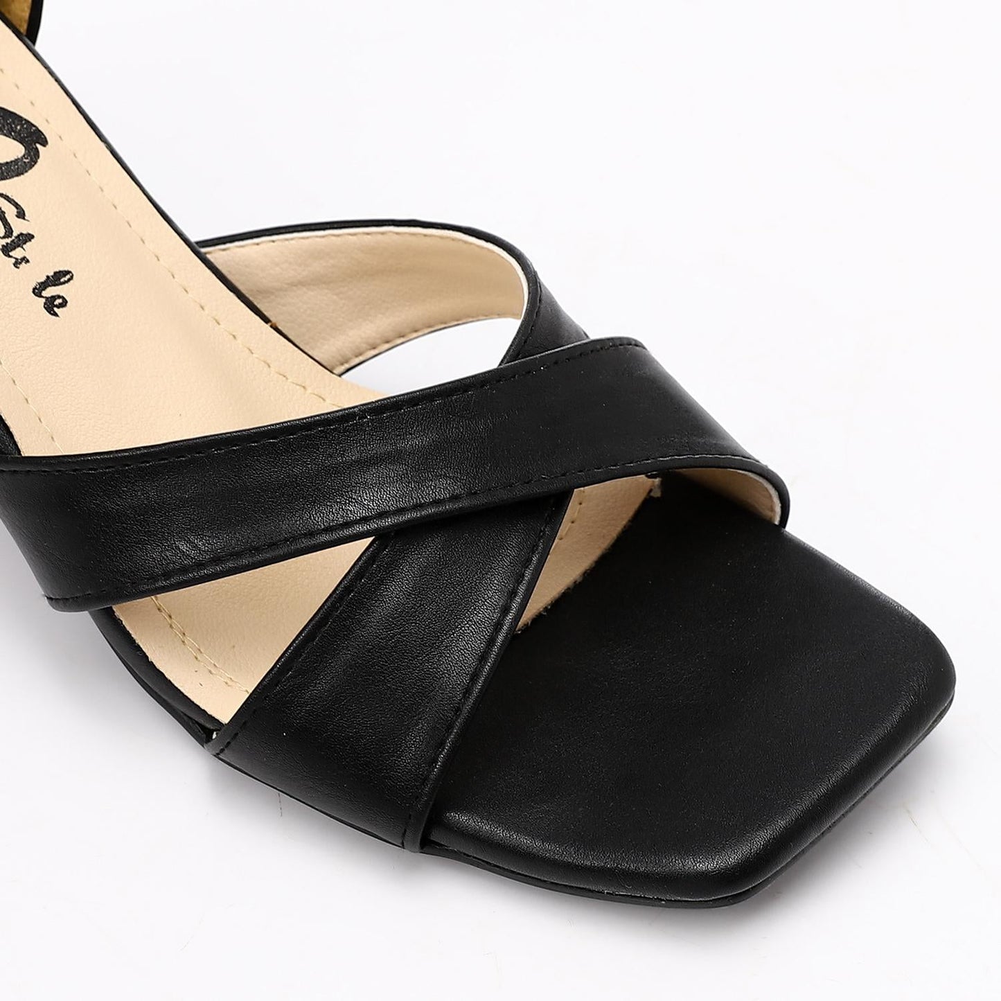 Faux Leather Cross Thong Sandal