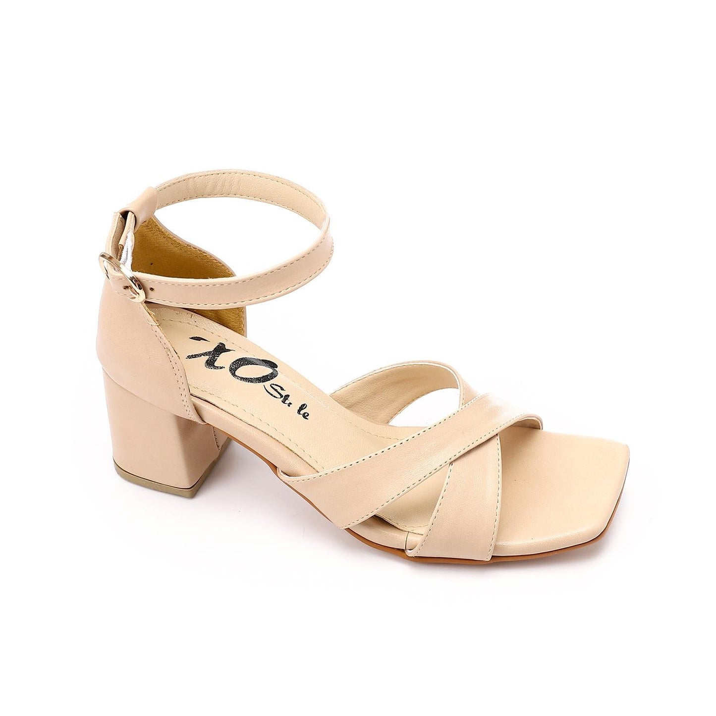 Faux Leather Cross Thong Sandal