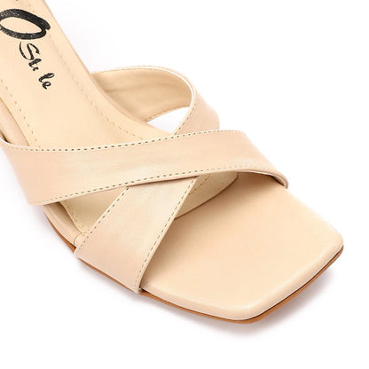 Faux Leather Cross Thong Sandal
