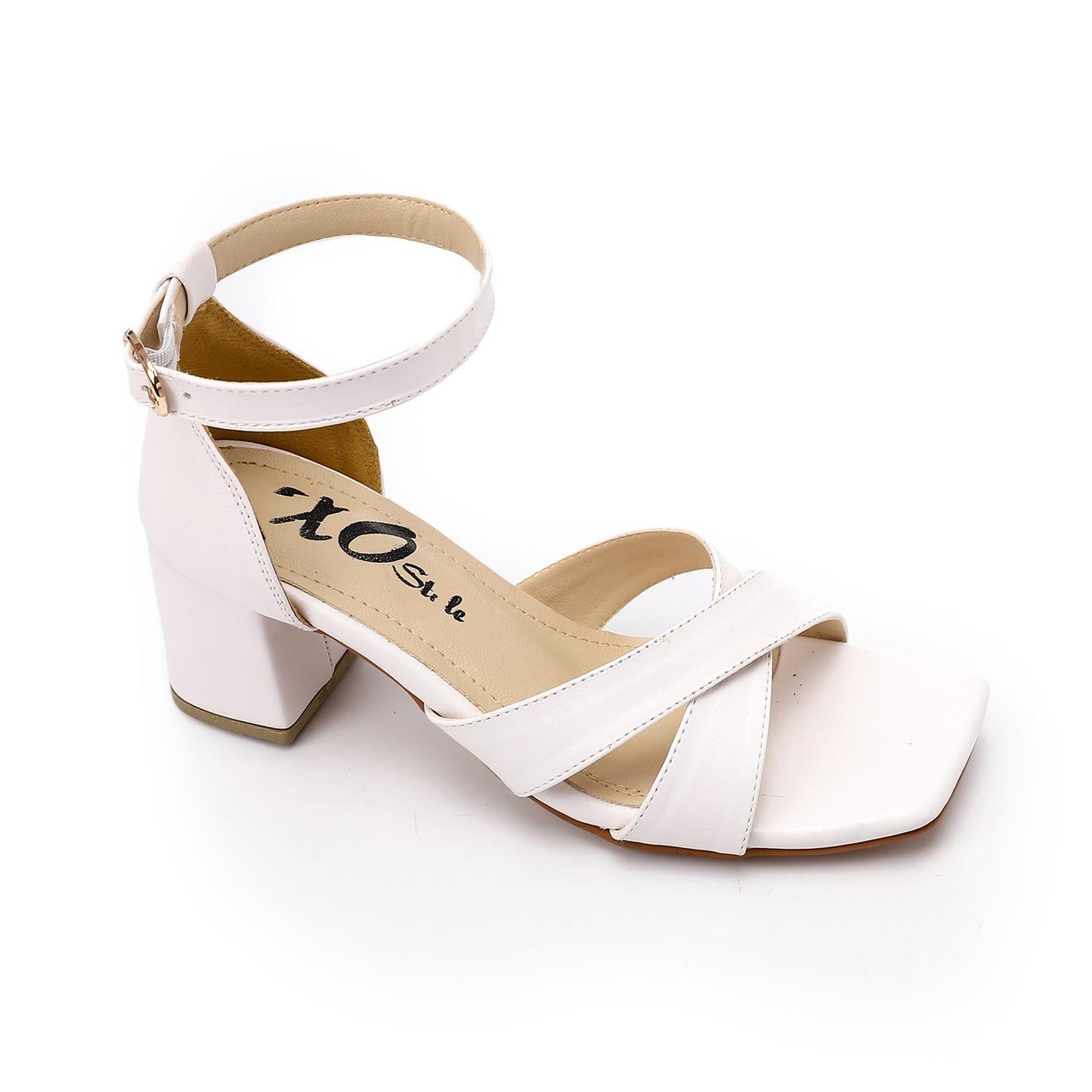 Faux Leather Cross Thong Sandal
