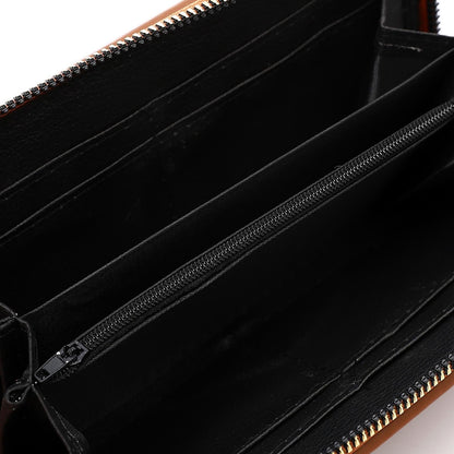 Synthetic Leather Zipped Wallet - Coffee