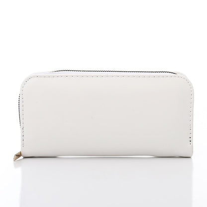Synthetic Leather Zipped Wallet - White
