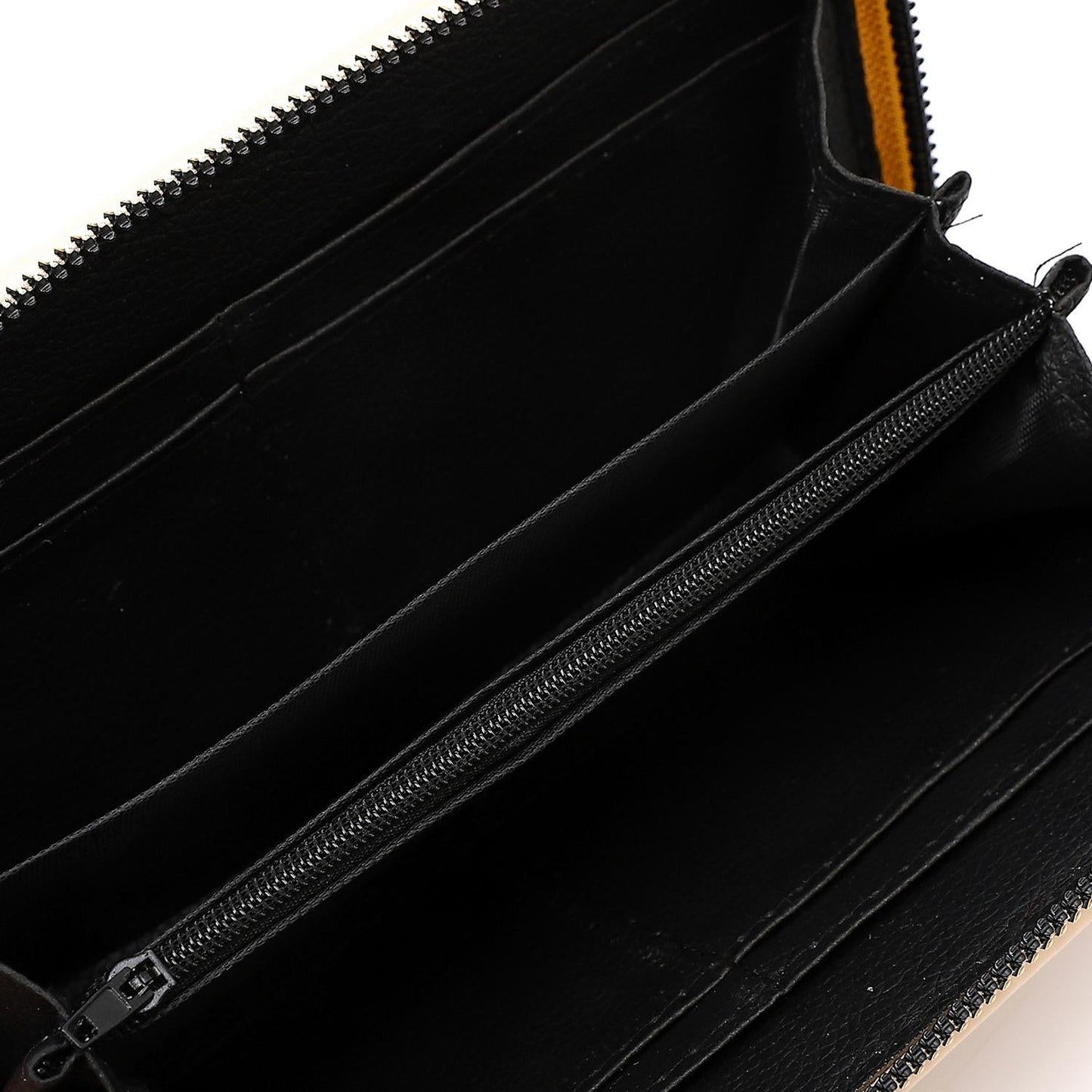 Synthetic Leather Zipped Wallet - Beige