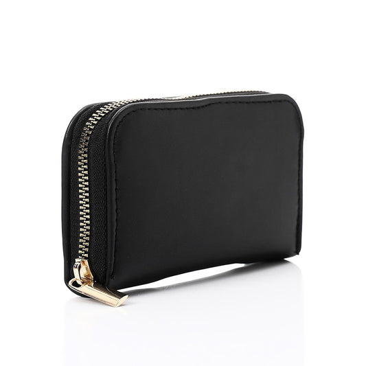 Synthetic Leather Zipped Wallet - Black