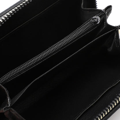 Synthetic Leather Zipped Wallet - Black