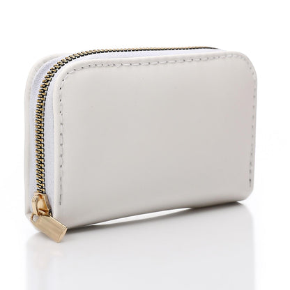 Synthetic Leather Zipped Wallet - White