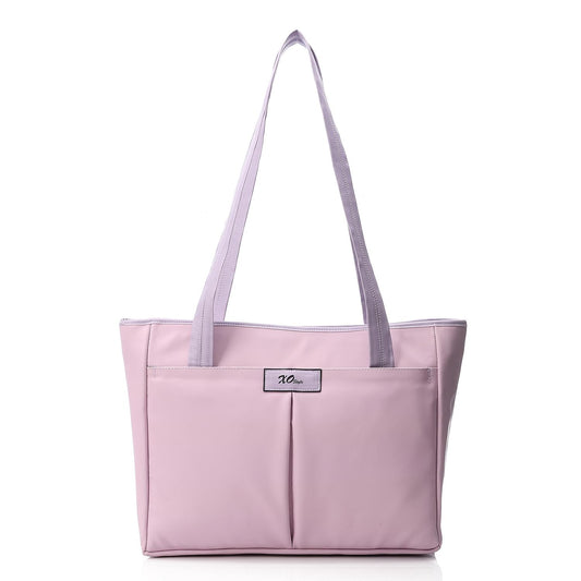 Synthetic Tote Shoulder Bag - Purple