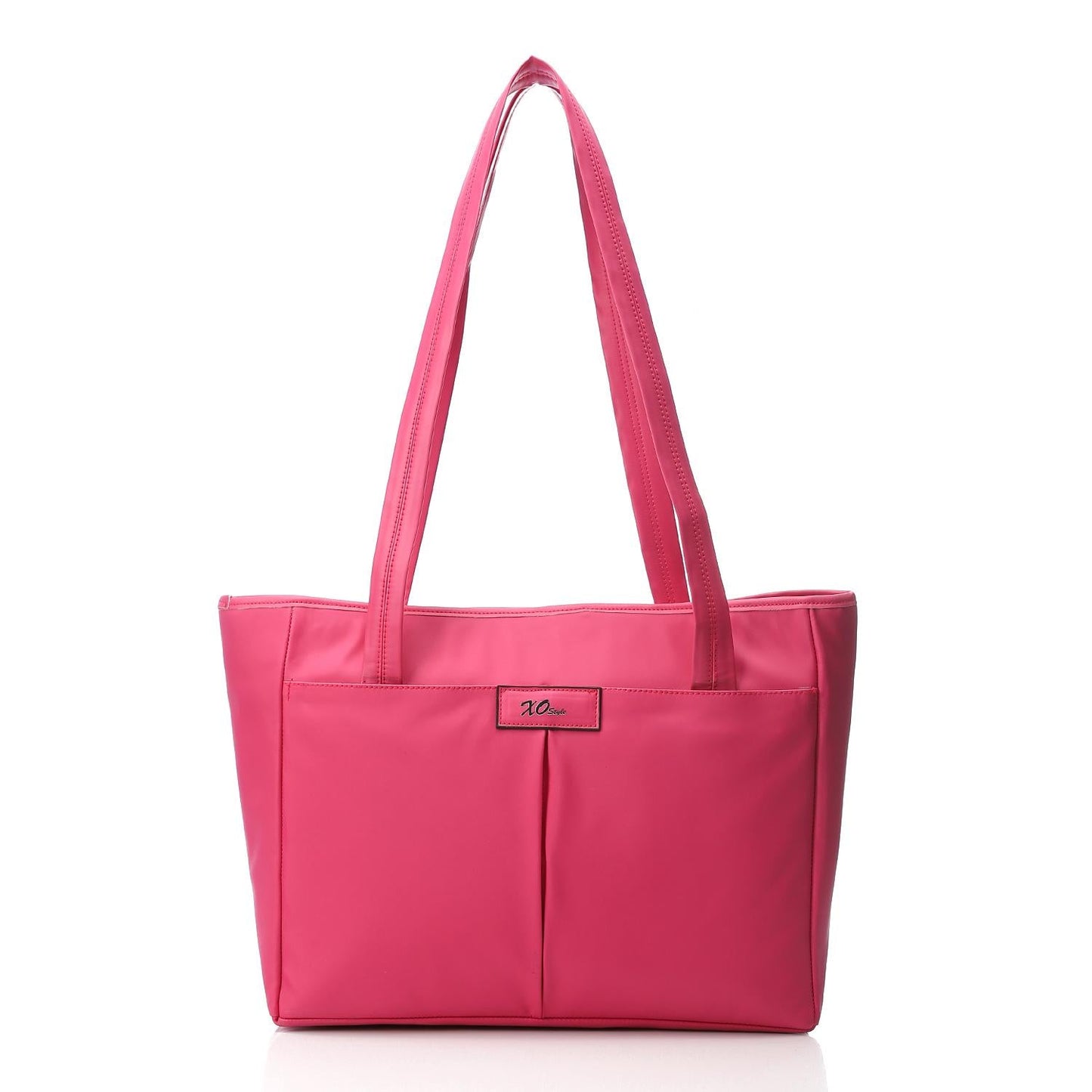 Synthetic Tote Shoulder Bag - Pink