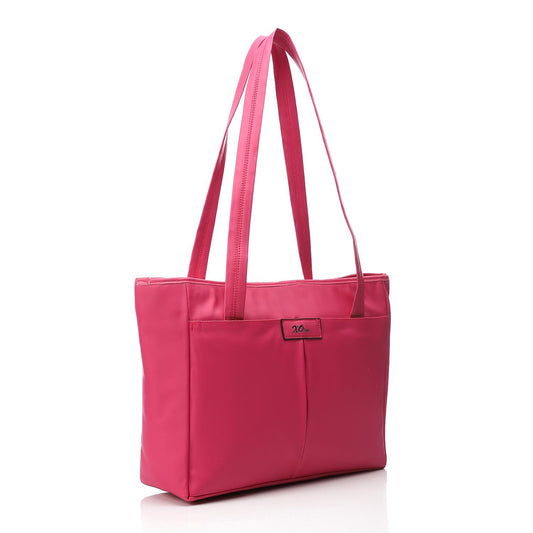 Synthetic Tote Shoulder Bag - Pink