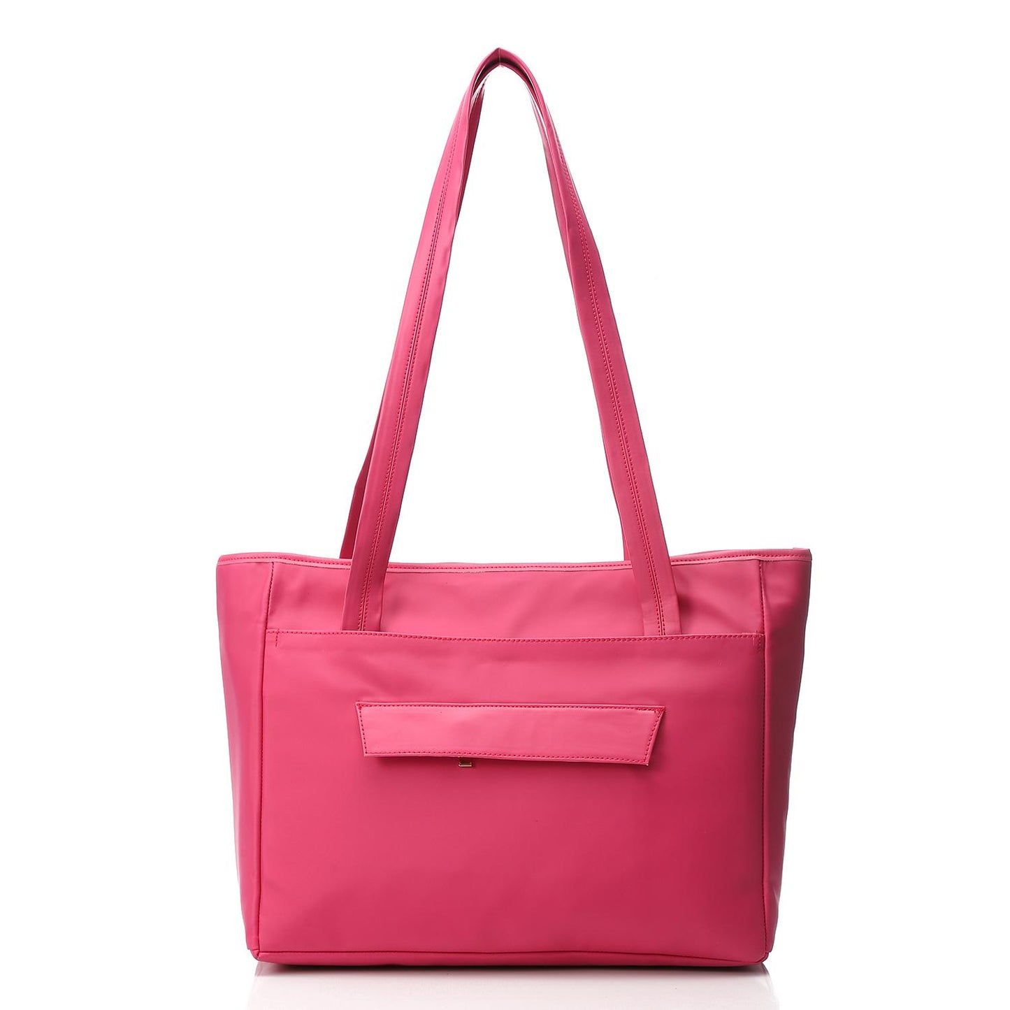 Synthetic Tote Shoulder Bag - Pink