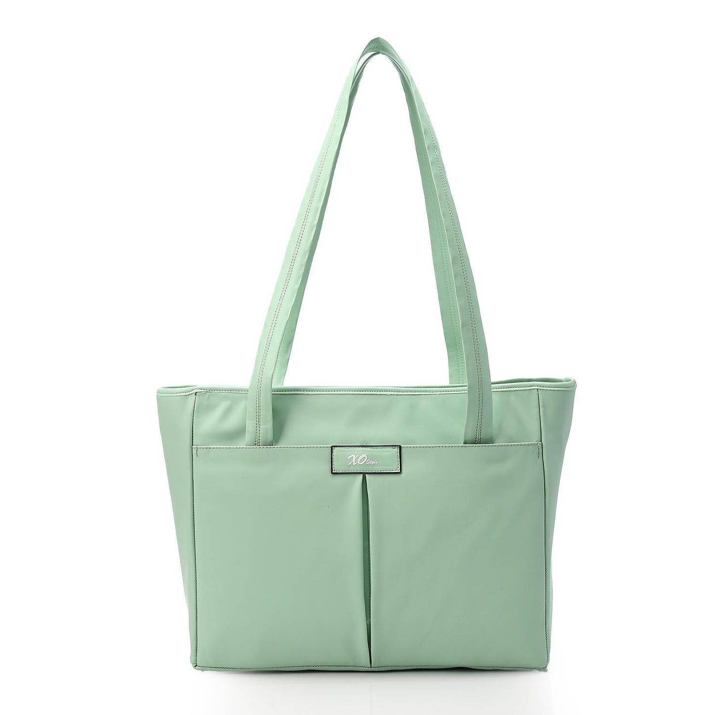 Synthetic Tote Shoulder Bag - Turquoise
