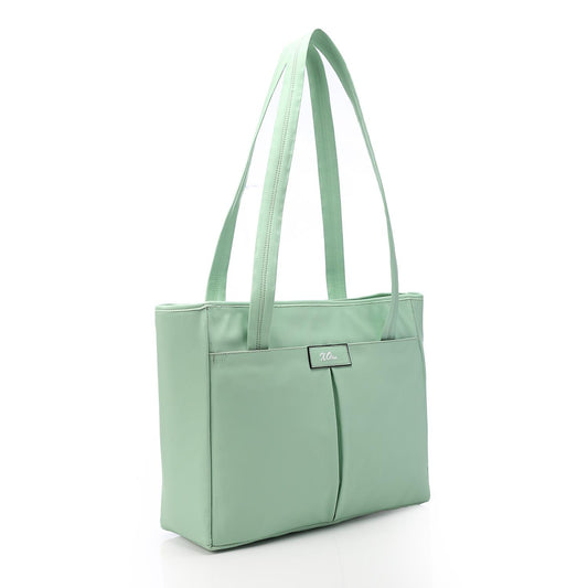Synthetic Tote Shoulder Bag - Turquoise