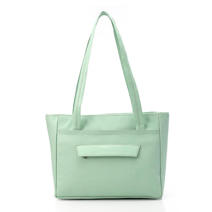 Synthetic Tote Shoulder Bag - Turquoise