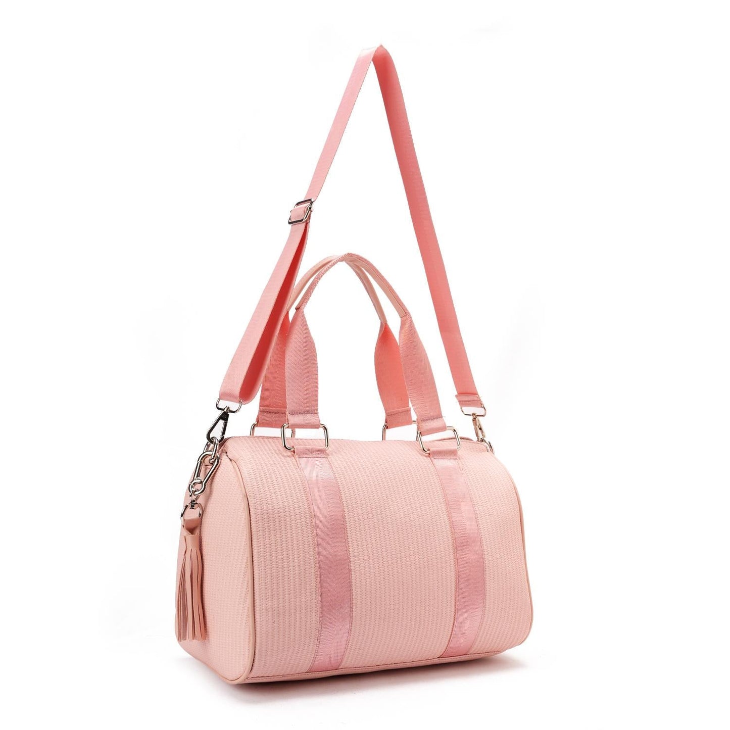 Synthetic Duffel Shoulder Bag - Rose