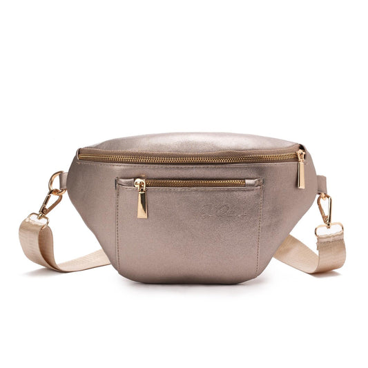 Faux Leather Fanny Bag - Smoky
