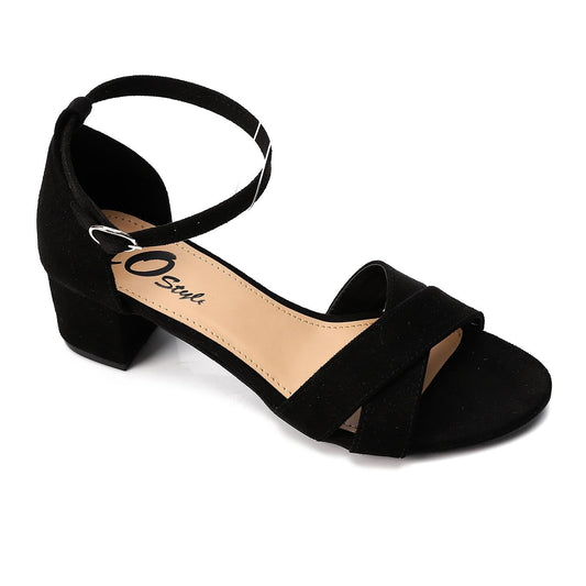 Suede Ankle Strap D'Orsay Pump - Black