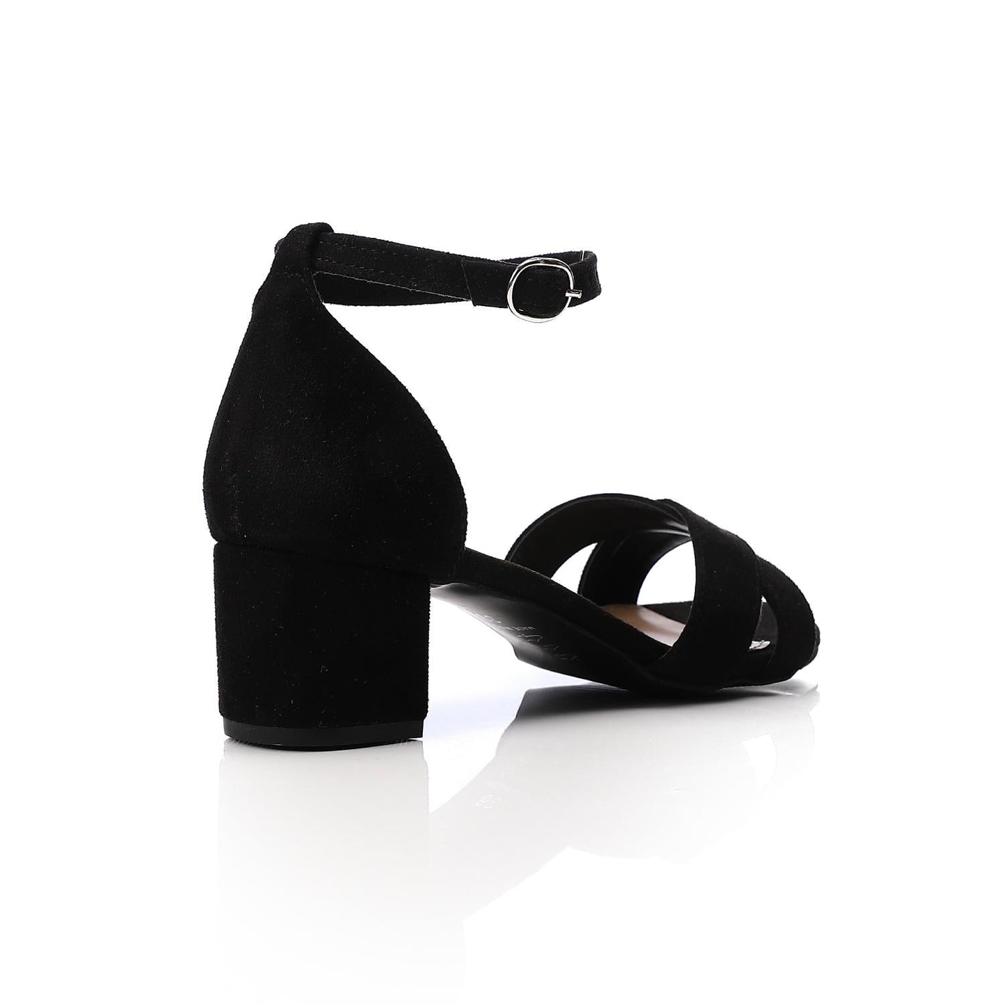 Suede Ankle Strap D'Orsay Pump - Black