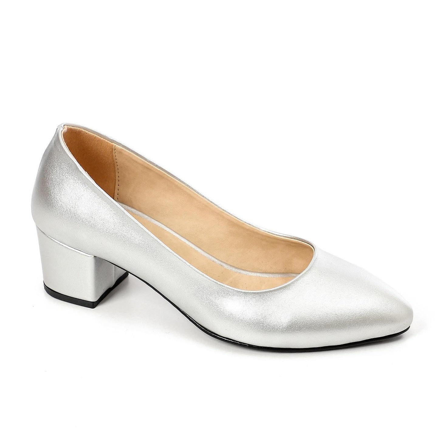 Faux Leather Classic Metallic Pointed Pump