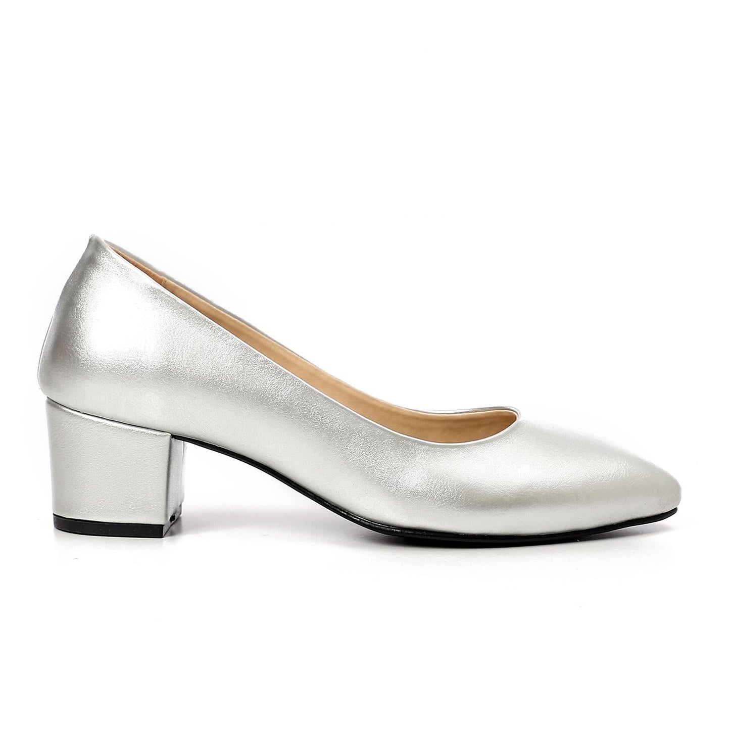 Faux Leather Classic Metallic Pointed Pump