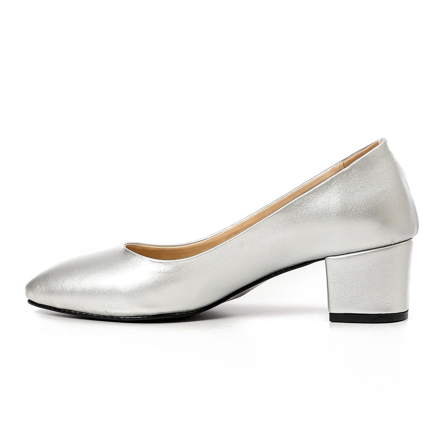 Faux Leather Classic Metallic Pointed Pump
