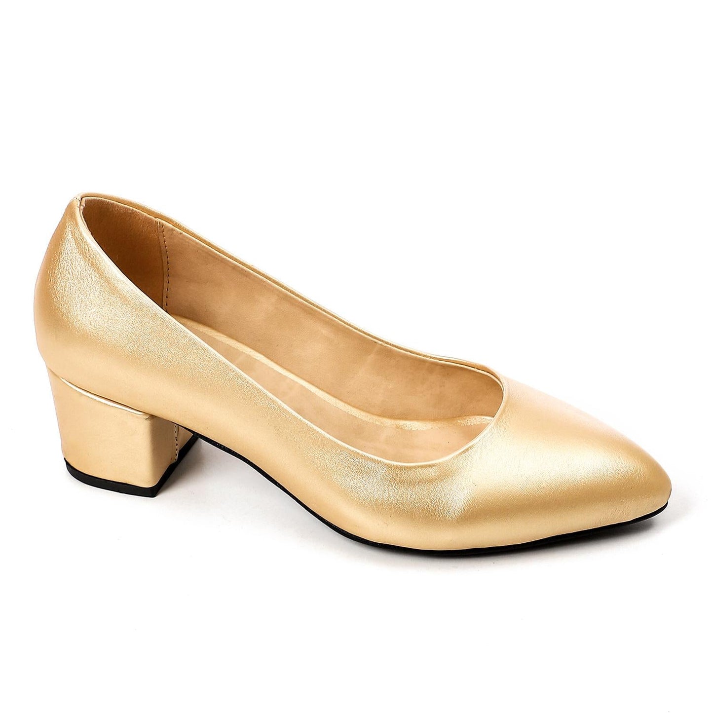 Faux Leather Classic Metallic Pointed Pump