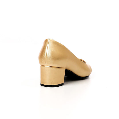 Faux Leather Classic Metallic Pointed Pump