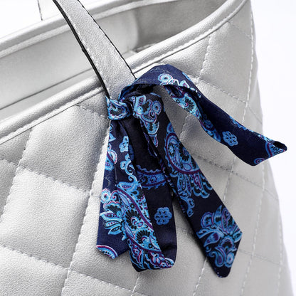 Synthetic Leather Tote Bag - Silver