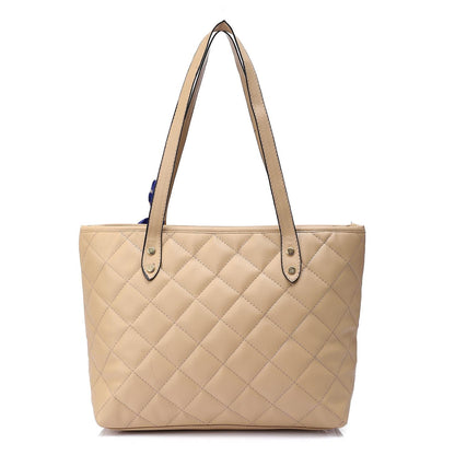 Faux Leather Tote Bag - Beige