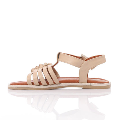 Faux Leather Sandal - Beige