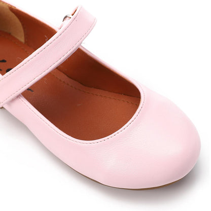 Faux Leather Solid Mary Jane Shoe - Pink