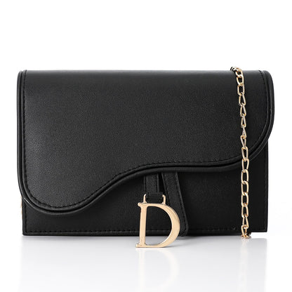 Synthetic Leather Shoulder Bag - Black