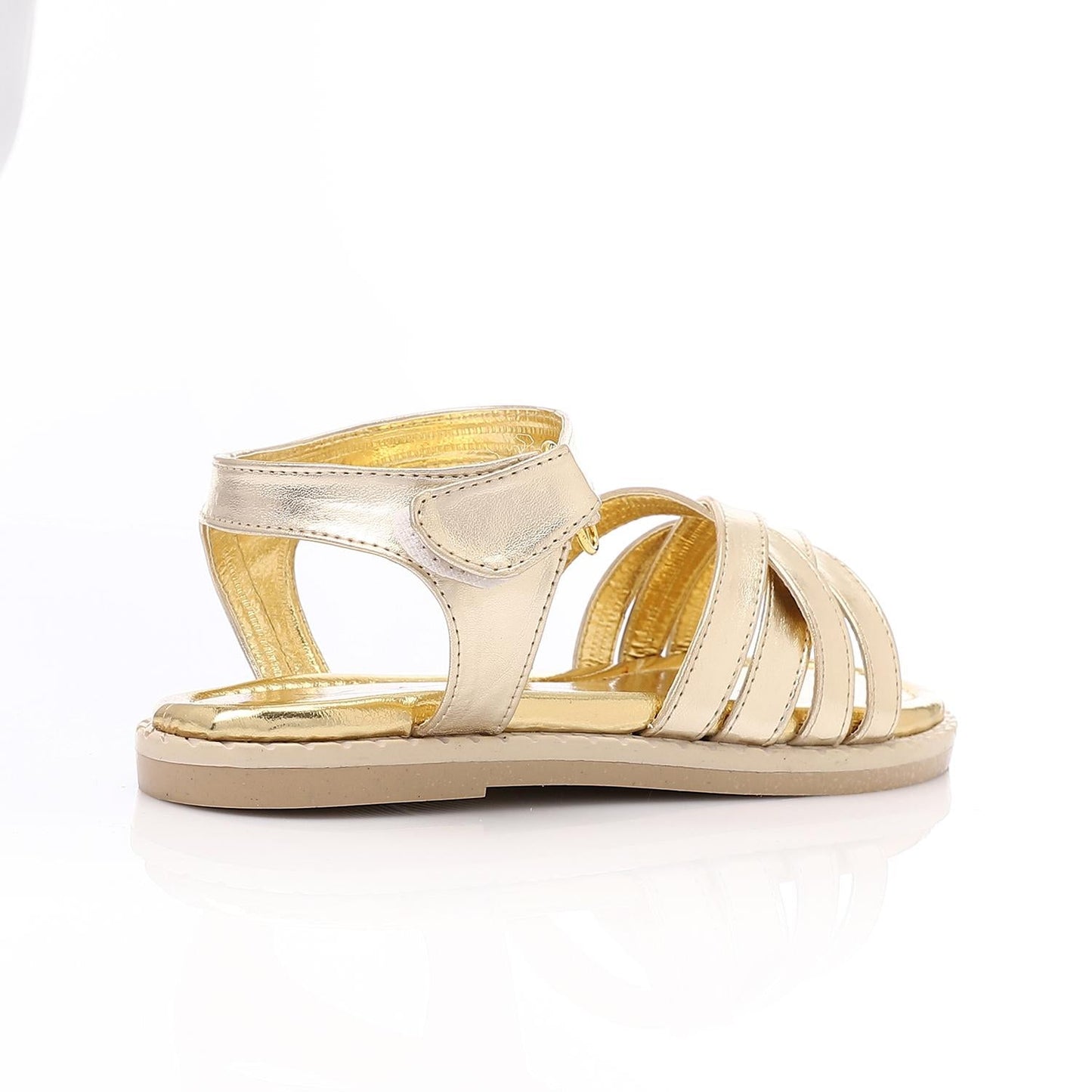Leather Soft Casual Kids Sandals - Gold