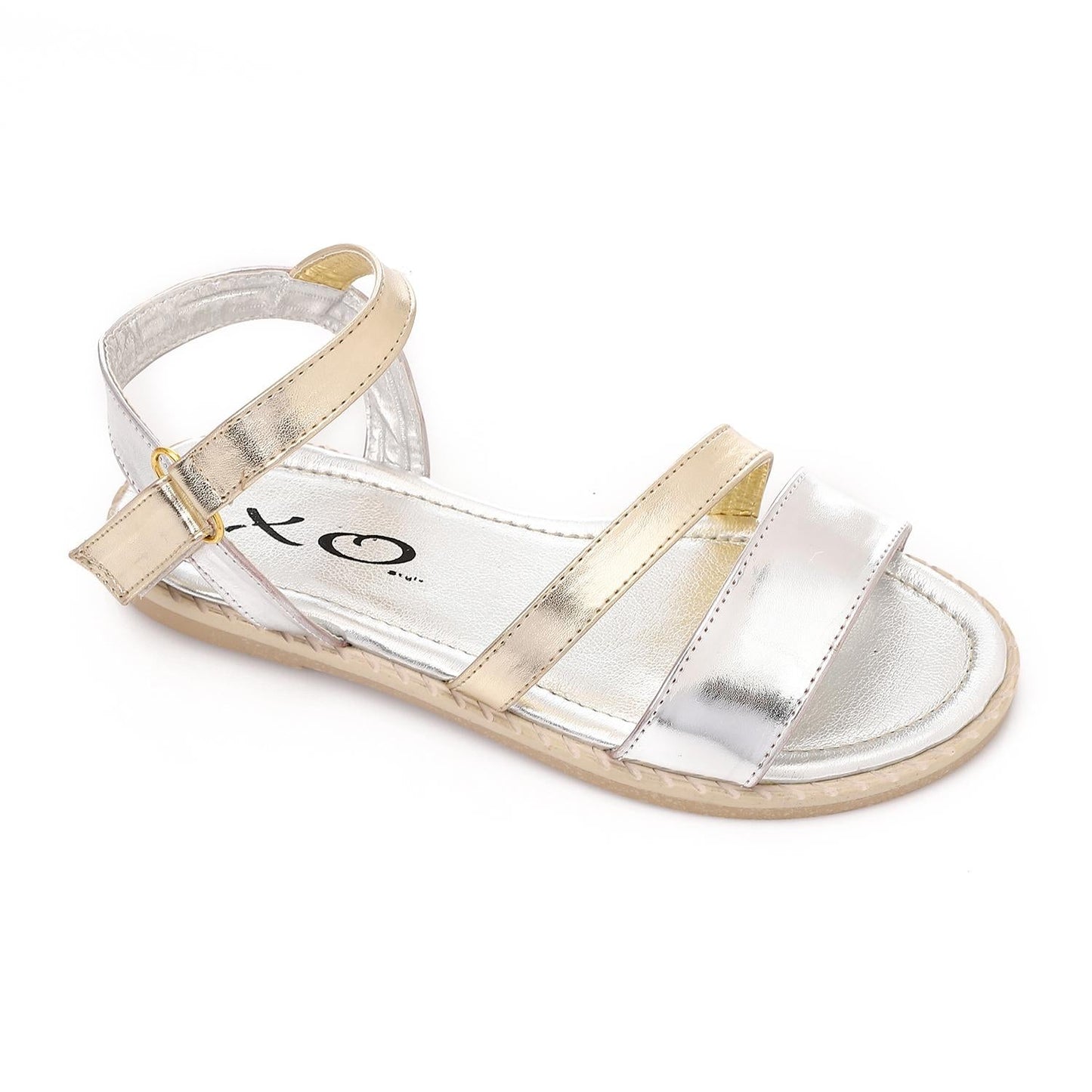 Leather Soft Casual Kids Sandals - Silver