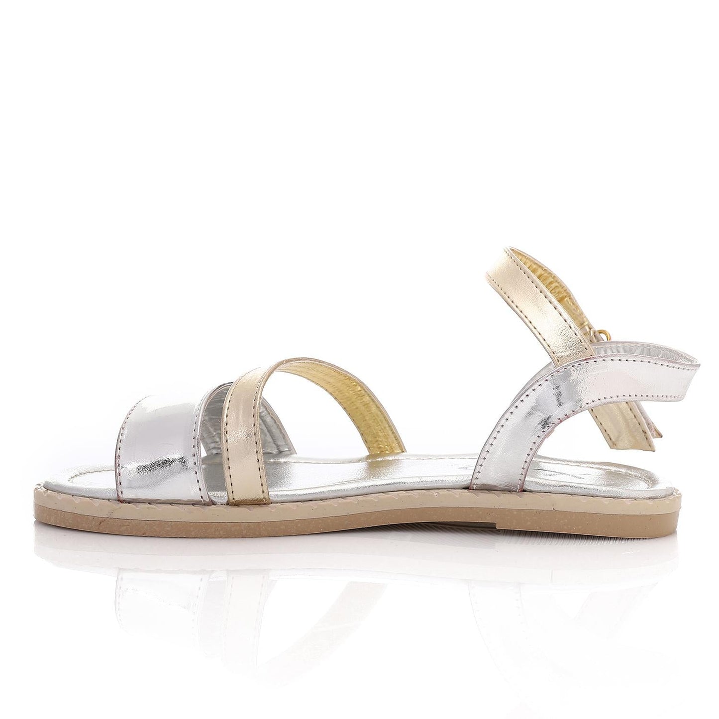 Leather Soft Casual Kids Sandals - Silver