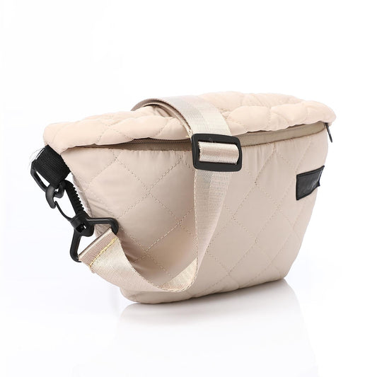 Synthetic Waist Bag - Beige