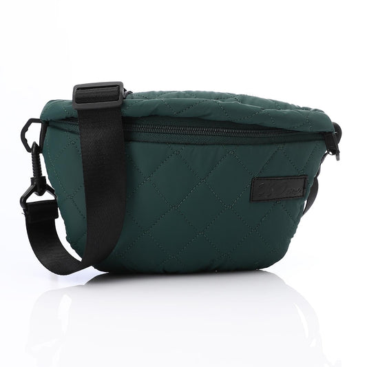 Synthetic Crossbody Waist Bag - Dark Green