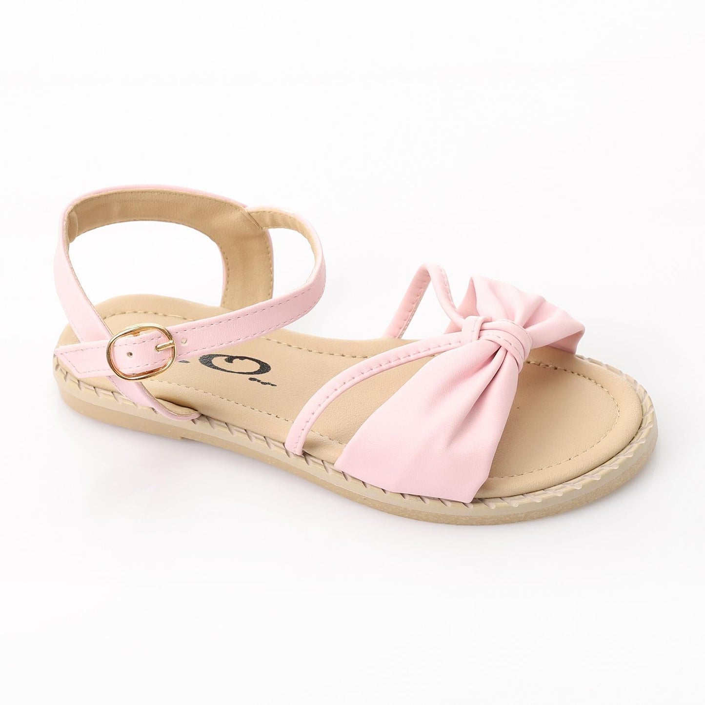 Faux Leather Bow Sandal - Pink