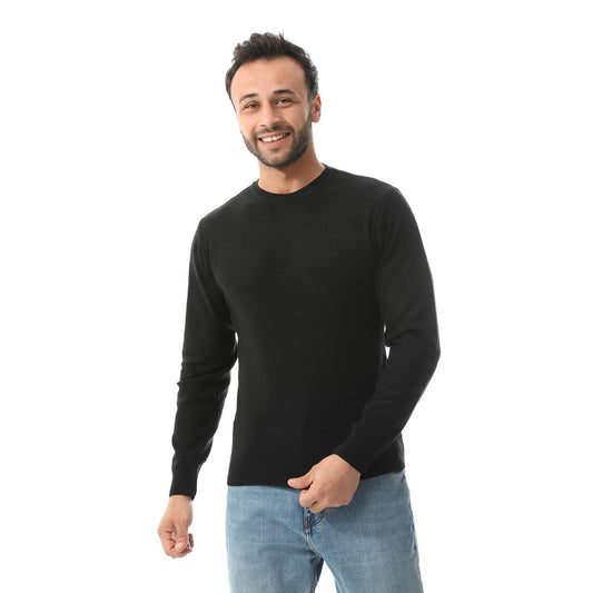 Wool Mélange Sweater - Black