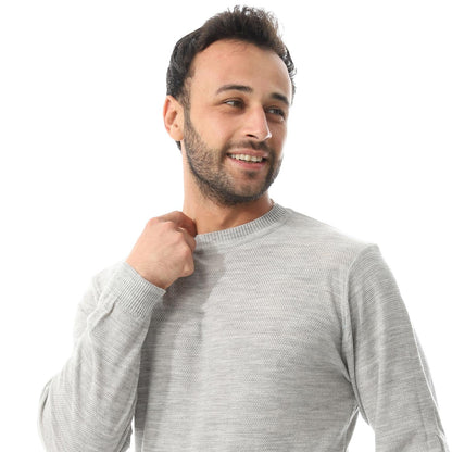 Wool Mélange Sweater - Light Grey