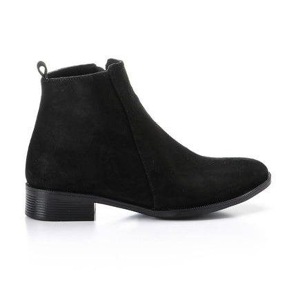 Faux Leather Ankle Boot - Black