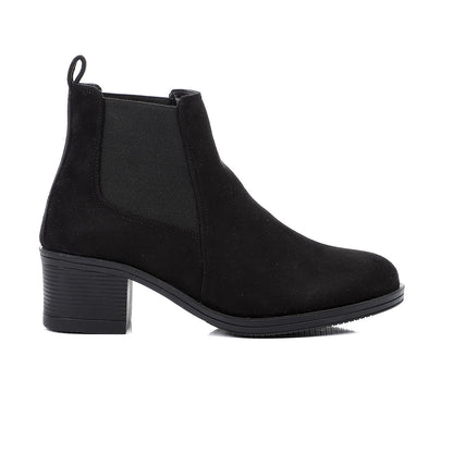 Suede Chelsea Boots Block Heel - Black