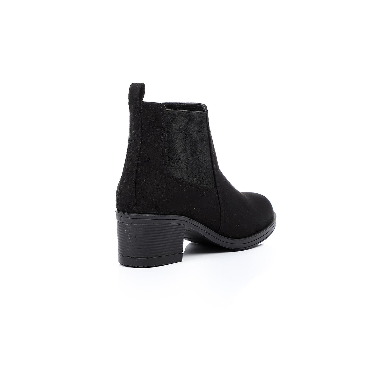 Suede Chelsea Boots Block Heel - Black