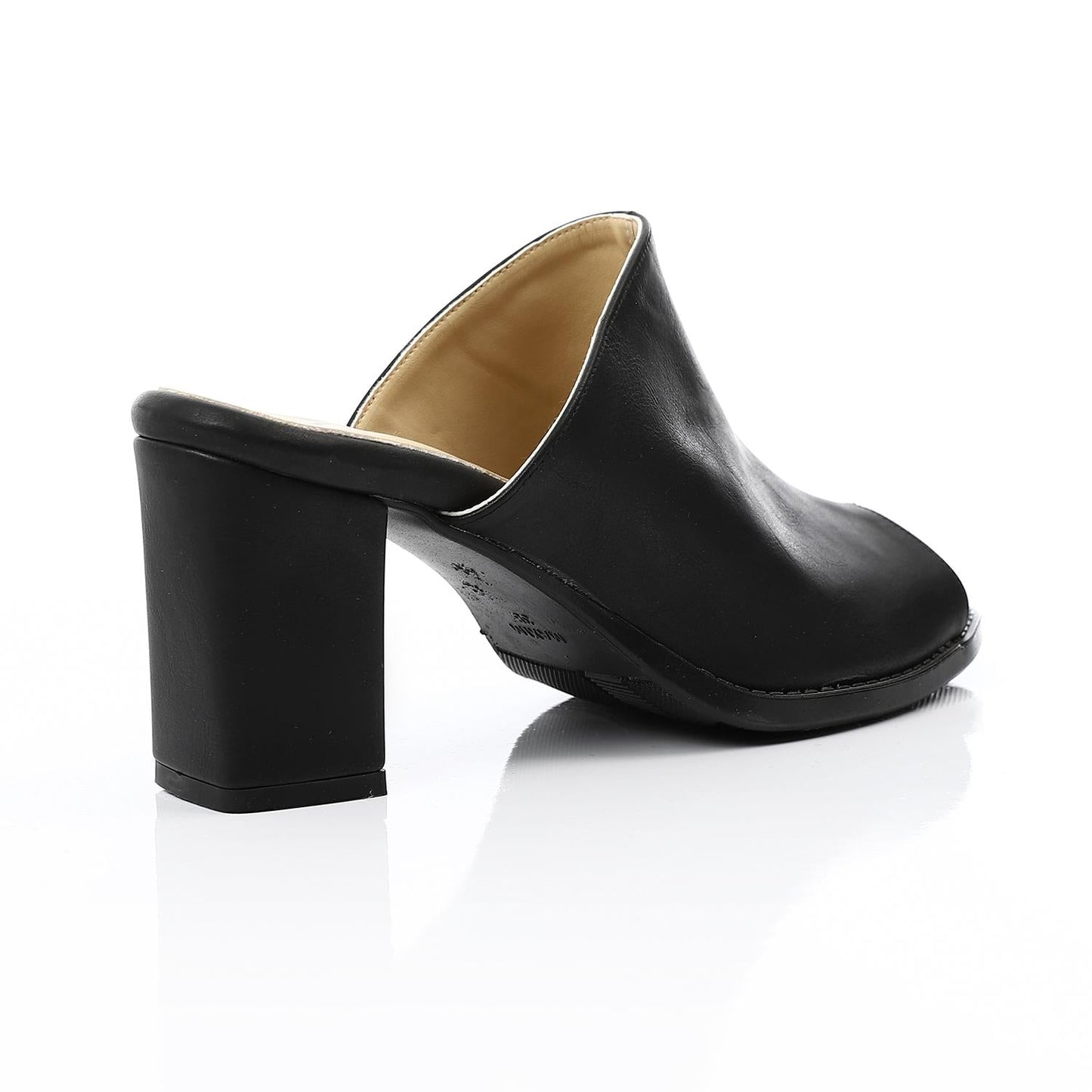 Leather Mule Shoes - Black