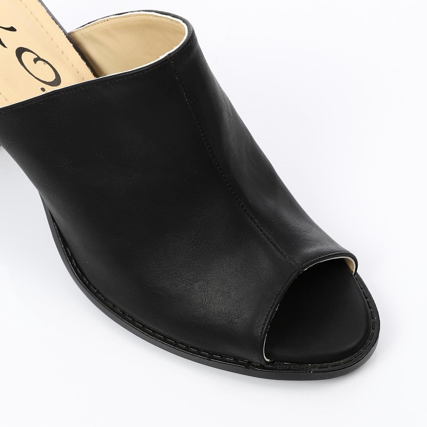 Leather Mule Shoes - Black