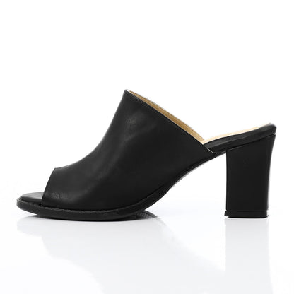 Leather Mule Shoes - Black