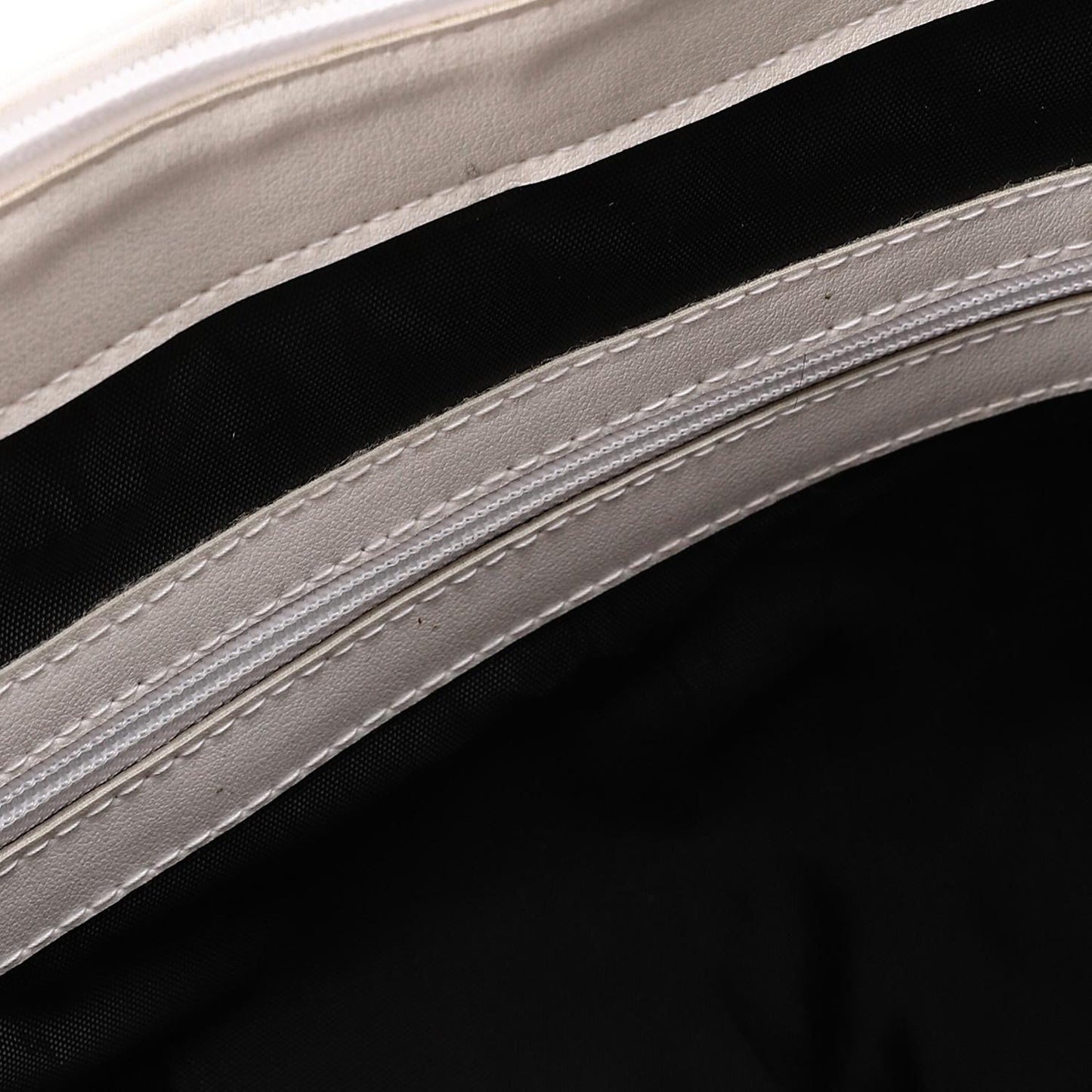 Faux Leather Quilted Tote Bag - White