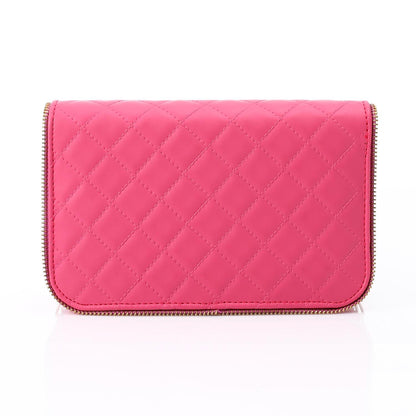 Faux Leather Shoulder Cross Bag - Pink