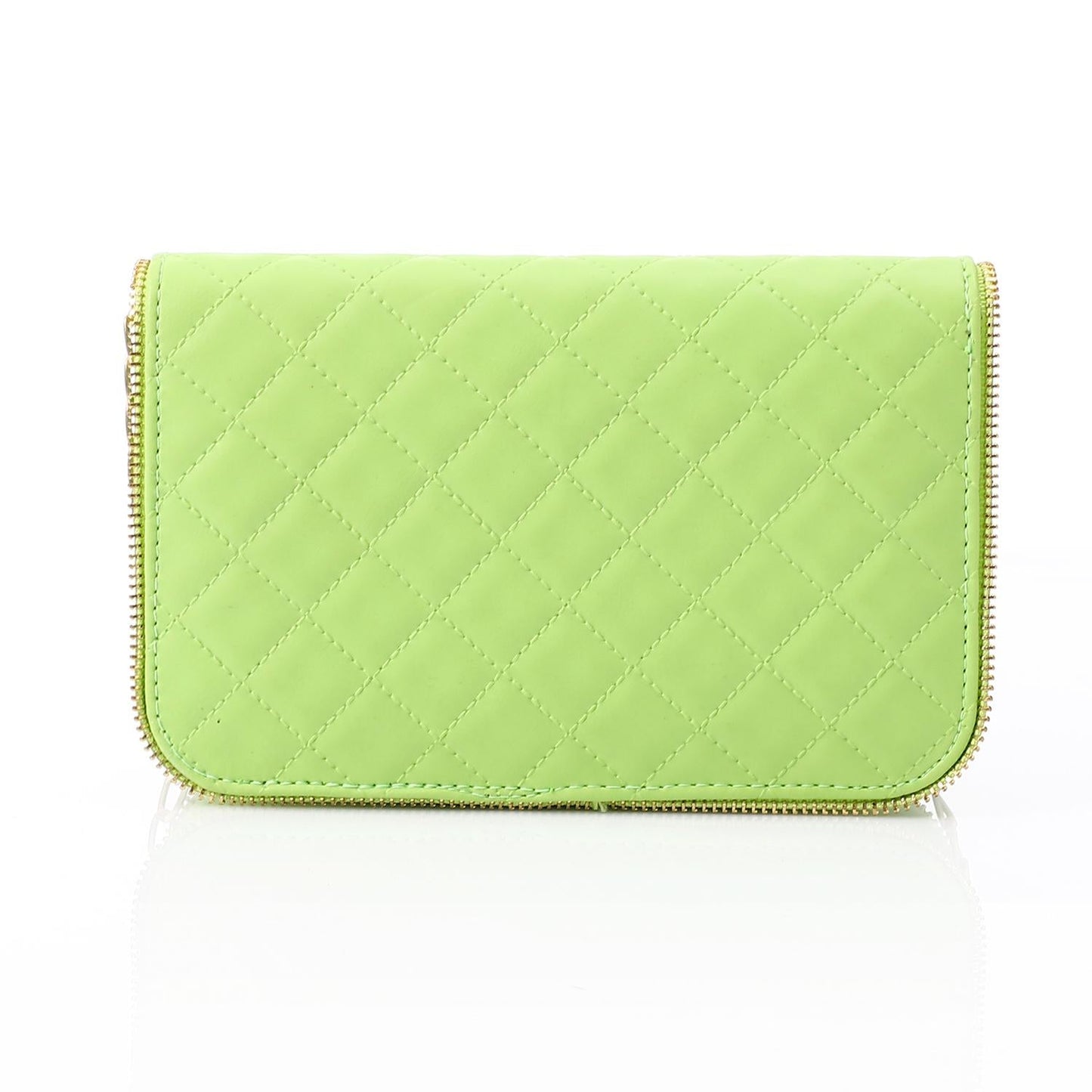 Faux Leather Shoulder Cross Bag - Lime